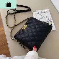 网红小包百搭洋气菱格链条包女斜挎包2019流行包包水桶包女单肩包NEW LAKE女士单肩包