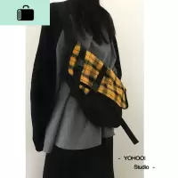 YOHOO!/原创设计ins酷帅简约纯色百搭斜挎包帆布单肩学生书包男女NEW LAKE女士单肩包