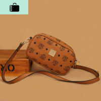 [BKKL]包包女2020新款潮流印花宽肩带单肩斜挎皮相机包小方包NEW LAKE 焦糖色女士单肩包