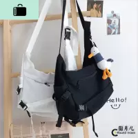 潮酷男女工装斜挎包 ins超火学生暗黑嘻哈复古单肩大容量上课背包NEW LAKE女士单肩包