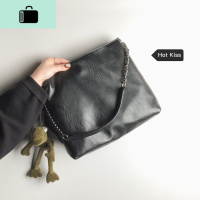 高级感流行大包包女包新款2020时尚百搭质感大容量单肩斜挎托特包NEW LAKE 黑色小号女士单肩包
