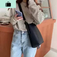 春上新韩版ins复古子母水桶包大容量包包休闲百搭网红单肩斜挎包NEW LAKE女士单肩包