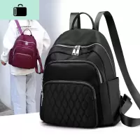 牛津布双肩包尼龙菱格绣线背包女2020春夏新款休闲帆布旅行包书包NEW LAKE