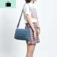 尼龙布防水简约斜挎包女轻便多口袋百搭女包逛街旅游休闲单肩布包NEW LAKE女斜挎包