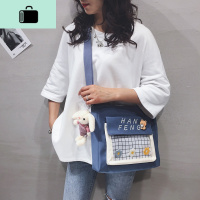 防水尼龙包帆布包单肩斜挎包原创韩版少女粉包格子款包NEW LAKE女斜挎包