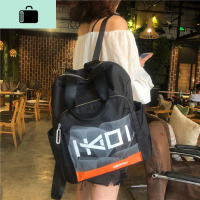 双肩包女2020新款潮韩版牛津布时尚百搭大容量旅行帆布背包书包NEW LAKE 黑色