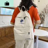 双肩包女帆布学生经典款小雏菊校园书包韩版百搭情侣背包NEW LAKE