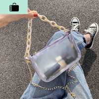 夏天小清新透明小包包女2020新款潮网红时尚果冻包质感链条斜挎包NEW LAKE女斜挎包