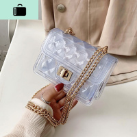 夏天透明包包女2020新款潮时尚流行果冻包网红百搭链条斜挎小方包NEW LAKE女斜挎包