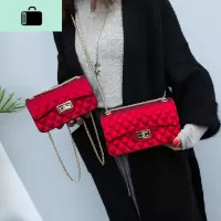 哑光磨砂果冻包2020夏天新款女包迷你菱格链条包单肩斜挎包女小包NEW LAKE女斜挎包