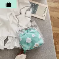 透明包包女2020新款潮果冻ins小雏菊果冻子母百搭单肩斜挎水桶包NEW LAKE女斜挎包
