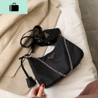 2020新款女包潮流行时尚百搭宽带网红洋气单肩斜挎包春款少女包包NEW LAKE 黑色有标款女斜挎包