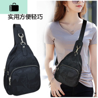 时尚胸包女2019新款女包帆布单肩斜挎包休闲百搭小背包女士胸前包NEW LAKE 黑色女斜挎包