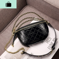 女包包2020新款网红洋气ins超火胸包菱格皮斜挎单肩百搭腰包潮NEW LAKE 黑色女斜挎包