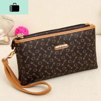 新款手拿包韩版双层拉链多功能包单肩斜跨长款休闲女士钱包NEW LAKE