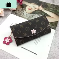 钱包女长款2020新款时尚折叠软皮夹复古欧美拉链零钱袋小花手拿包NEW LAKE