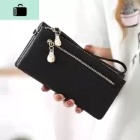 。手拿包女士钱包女长款搭扣韩版多功能小清新拉链磨砂复古钱NEW LAKE