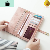 女士中长款韩版磨砂钱夹搭扣简约钱包女薄两折薄款卡包新款韩版复NEW LAKE