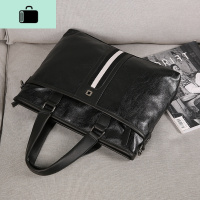 2020新款男包商务包男士手提包公文包横款单肩包斜挎包电脑包背包NEW LAKE 黑色