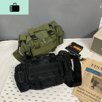INS超火的机能战术腰包挎包青年蹦迪手提包滑板潮男女情侣单肩包NEW LAKE 黑色男士手提包