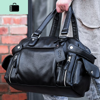 男士包包单肩斜挎包时尚潮流手提包男包韩版休闲旅行电脑皮包NEW LAKE 时尚黑