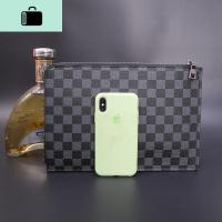 秋冬新款男款商务手拿包方格包手包时尚百搭男士信封包卡片包NEW LAKE男士手拿包