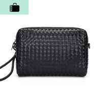 时尚男包手工编制皮质手拿包韩版新款手腕包街头潮流手机单肩挎包NEW LAKE 黑色预售7月20日左右男士手拿包