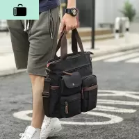 男士单肩包斜挎包大容量帆布商务手提包多功能公文差休闲男包NEW LAKE