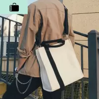 背包女韩版包休闲斜挎包男潮牌日系单肩包帆布简约时尚潮流大容量NEW LAKE男士单肩包