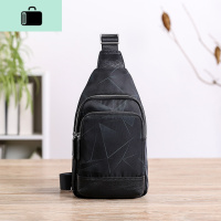 男士胸包休闲百搭斜挎包潮流防水运动单肩背包帆布胸前包NEW LAKE 黑蓝色男士腰包