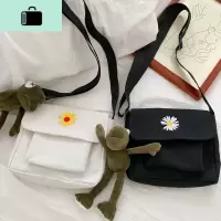 夏季ins小包包男女潮牌韩版简约蹦迪包休闲帆布包学生单肩斜挎包NEW LAKE男士斜挎包