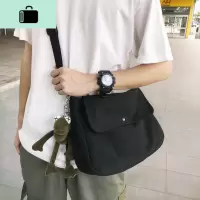 斜挎包男女日系潮牌帆布单肩包男韩版学生文艺挎包百搭休闲邮差包NEW LAKE