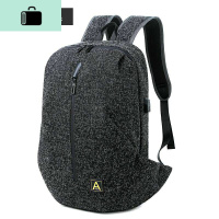 百搭双肩包男女背包学生书包电脑包大容量防泼水休闲包帆布包NEW LAKE 升级版锐黑带USB接口