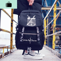 背包男双肩包ins时尚潮流休闲简约帆布旅行包韩版高中大学生书包NEW LAK B133黑+挂件常规款45*35*15cm