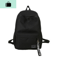 无印纯色双肩包男帆布简约书包女韩版高中大学生休闲防盗旅行背包NEW LAKE 防水帆布黑色