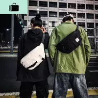 男包斜挎潮个性街头潮流单肩挎包女日系嘻哈大容量胸包腰包小背包NEW LAKE男士腰包