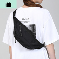 胸包男士潮牌ins斜跨单肩包女运动小背包休闲工装男生斜挎包腰包NEW LAKE 黑色[收藏加购享发货]男士腰包