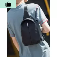 斜挎包男士潮牌ins超火包包小背包单肩包2019新款时尚学生胸包NEW LAKE 炫酷黑男士单肩包
