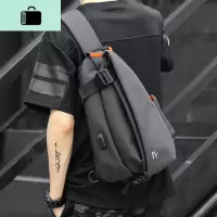 男士运动胸包休闲单肩包男包韩版潮流斜挎包青年简约斜背差包NEW LAKE