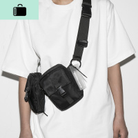 机能斜挎包男胸包工装风单肩包女蹦迪包个性街头小背包潮嘻哈腰包NEW LAKE 黑色男士单肩包