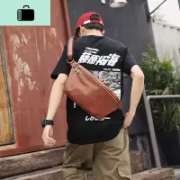 潮牌胸包男皮韩版潮个性街头时尚潮男复古小腰包户外单肩斜挎包NEW LAKE男士单肩包
