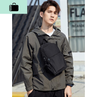 男士侧包潮流时尚胸包休闲男生小背包新款胸前包包潮牌单肩斜挎包NEW LAKE 黑色\BLACK男士单肩包