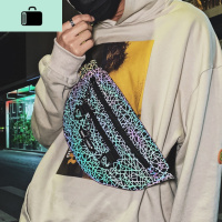 潮牌个性街头斜挎包反光胸包男斜跨百搭腰包潮款女单肩包多功能NEW LAKE男士单肩包