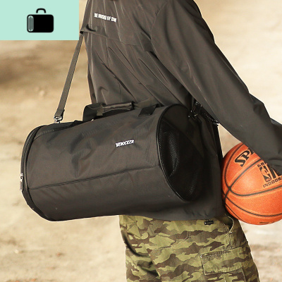 健身包男干湿分离圆筒单肩斜挎包大容量手提袋潮牌运动训练篮球包NEW LAKE男士斜挎包