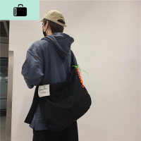 帆布包男韩版简约休闲斜挎包女大容量原宿ulzzang日系潮牌单肩包NEW LAKE男士斜挎包