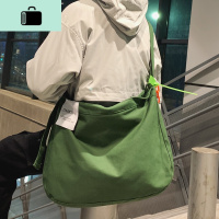慵懒风大容量帆布包潮牌斜挎包休闲男女学生书包文艺布袋包单肩包NEW LAKE男士斜挎包