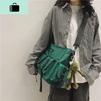 斜挎包男士大容量工装包个性潮流单肩包多口袋学生上课书包女韩版NEW LAKE