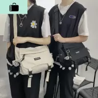 男士单肩包日系潮牌大容量斜挎包男女韩版ins百搭街头潮流邮差包NEW LAKE