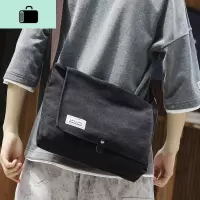 帆布日系斜挎包男文艺简约学生单肩背包潮牌多功能跨包男士包包NEW LAKE