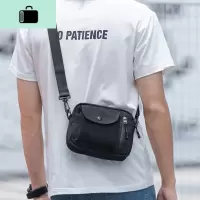 潮牌斜挎包男生ins潮小包迷你港风韩版学生单肩包女斜肩帆布背包NEW LAKE 黑色2627